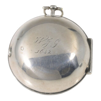 English pair-cased verge clock watch with sun and moon dial Circa 1700