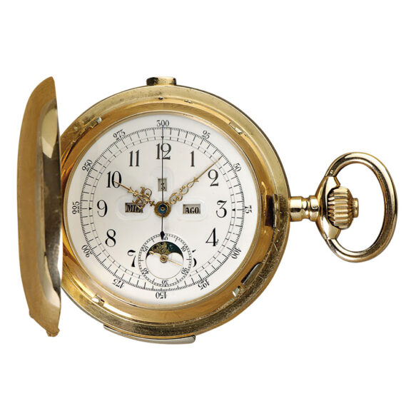 Swiss complicated 18K gold watch for the Italian market Circa