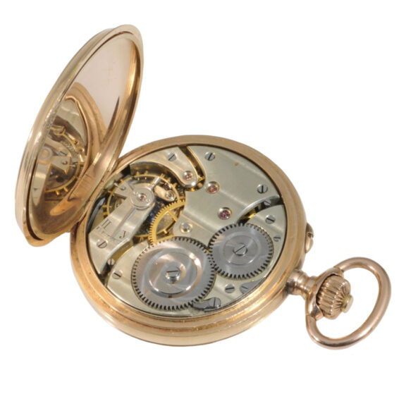 Russian 14K rose gold hunting cased pocket watch Circa 1900 Russian 14K rose gold hunting cased pocket watch Circa 1900