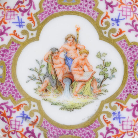 Extremely rare German Meissen porcelain lever watch Circa 1925 Extremely rare German Meissen porcelain lever watch Circa 1925