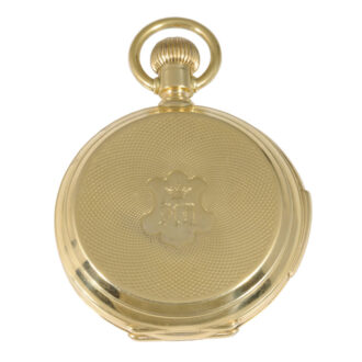 Swiss gold hunting cased minute repeating lever watch Circa 1870