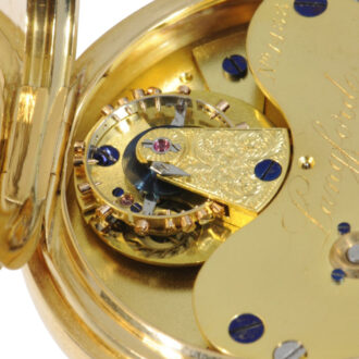 English gold lever watch with 52½ minute carrousel Circa 1902