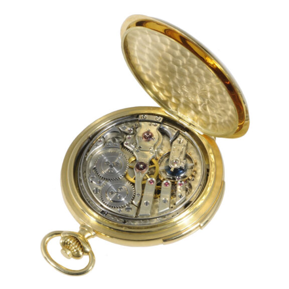 Elegant Swiss 18K gold minute repeating lever watch Circa 1880 Elegant Swiss 18K gold minute repeating lever watch Circa 1880