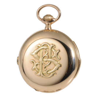 German 18K rose gold minute repeating lever chronograph Circa 1890