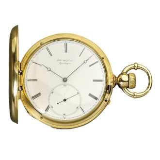 Danish 18 carat gold hunting cased precision watch Circa 1860