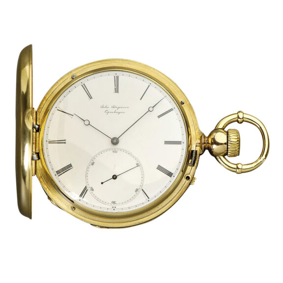 Danish 18 carat gold hunting cased precision watch Circa 1860