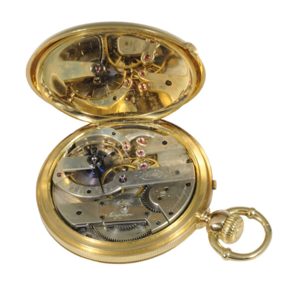 Danish 18 carat gold hunting cased precision watch Circa 1860 Danish 18 carat gold hunting cased precision watch Circa 1860