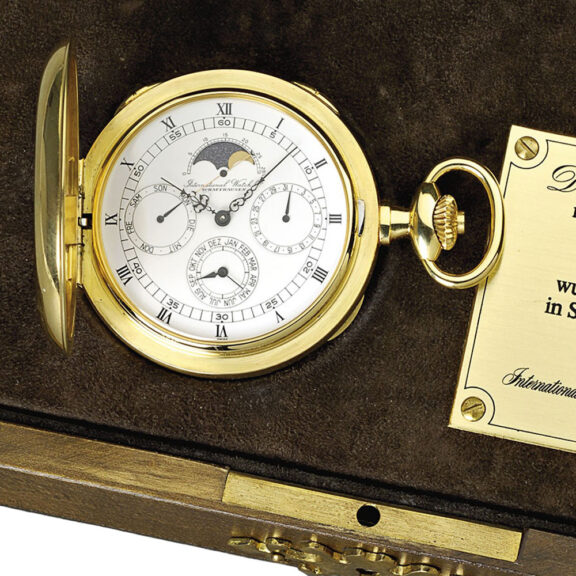 Heavy Swiss 18K gold complicated lever pocket watch Circa 1985 Heavy Swiss 18K gold complicated lever pocket watch Circa 1985