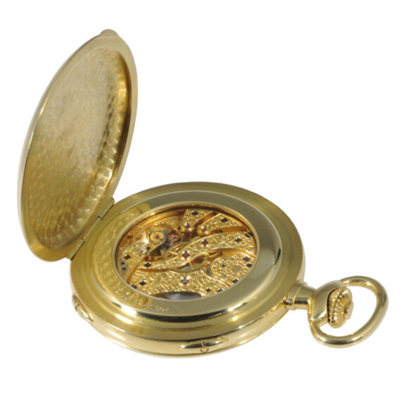 Heavy Swiss 18K gold complicated lever pocket watch Circa 1985 Heavy Swiss 18K gold complicated lever pocket watch Circa 1985