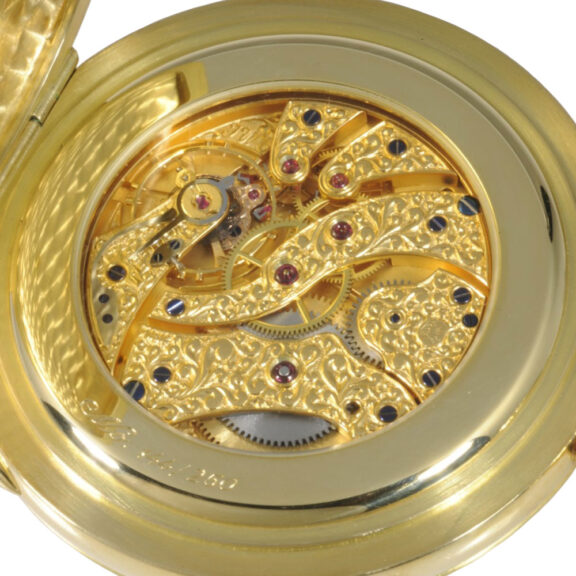 Heavy Swiss 18K gold complicated lever pocket watch Circa 1985 Heavy Swiss 18K gold complicated lever pocket watch Circa 1985
