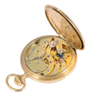 Heavy and large Swiss rose gold hunting cased lever watch Circa 1900