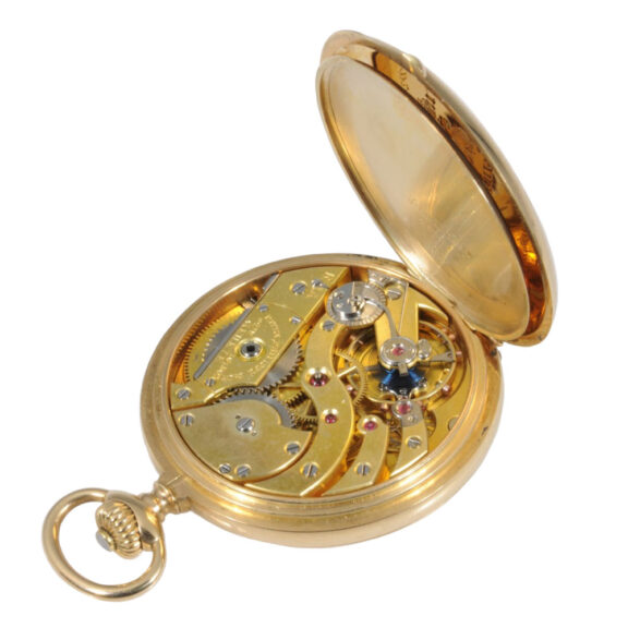 Swiss 14K gold hunting cased lever pocket watch Circa 1914 Swiss 14K gold hunting cased lever pocket watch Circa 1914