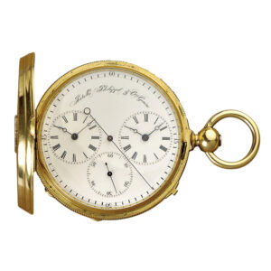 Swiss gold lever with second time zone and seconde morte Circa 1855