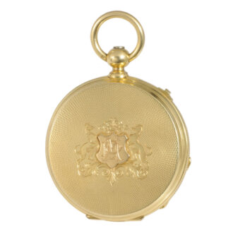 Swiss gold lever with second time zone and seconde morte Circa 1855