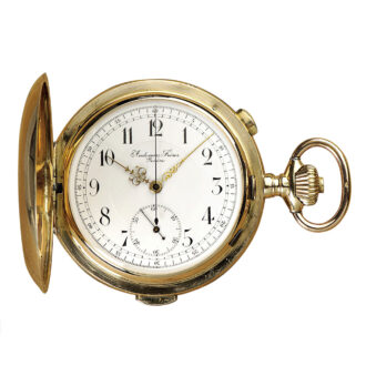 Large Swiss 14K rose gold quarter repeating chronograph Circa 1890