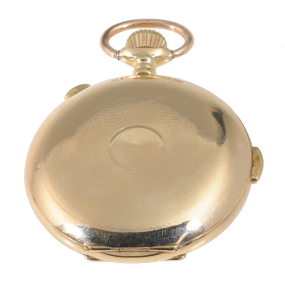 Large Swiss 14K rose gold quarter repeating chronograph Circa 1890 Large Swiss 14K rose gold quarter repeating chronograph Circa 1890