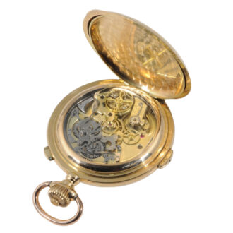 Large Swiss 14K rose gold quarter repeating chronograph Circa 1890