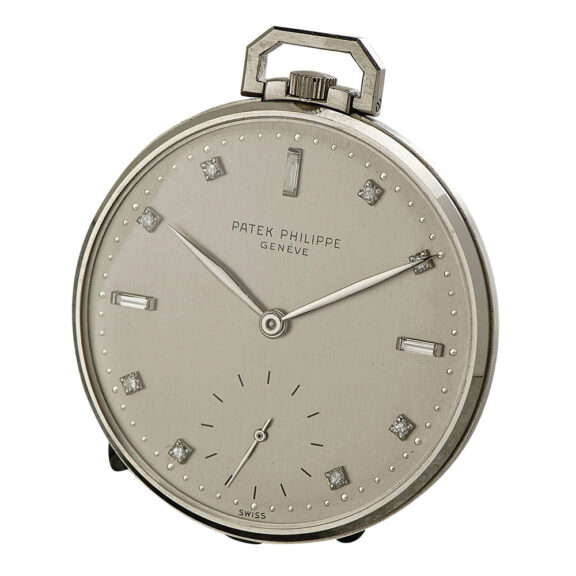 Exquisite Swiss platinum open faced lever dress watch Circa 1949