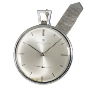 Swiss 18K white gold dress watch with chatelaine Circa 1955
