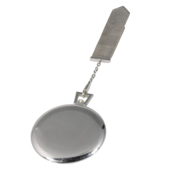 Swiss 18K white gold dress watch with chatelaine Circa 1955 Swiss 18K white gold dress watch with chatelaine Circa 1955
