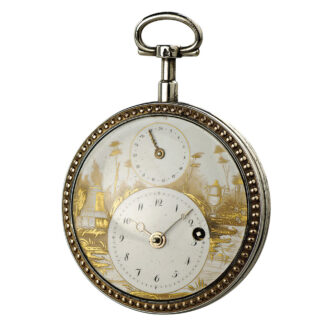French silver open faced verge watch with date Circa 1800