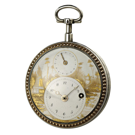 French silver open faced verge watch with date Circa 1800