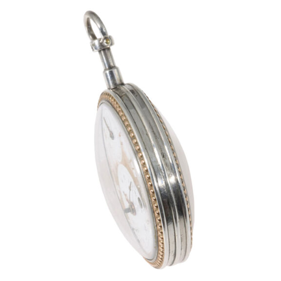 French silver open faced verge watch with date Circa 1800 French silver open faced verge watch with date Circa 1800