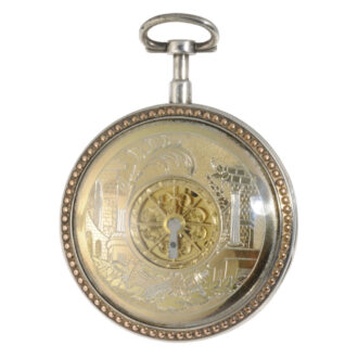 French silver open faced verge watch with date Circa 1800