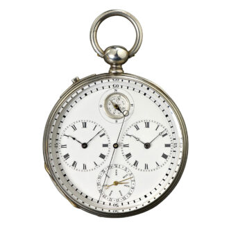 Swiss silver jumping centre seconds lever watch Circa 1880