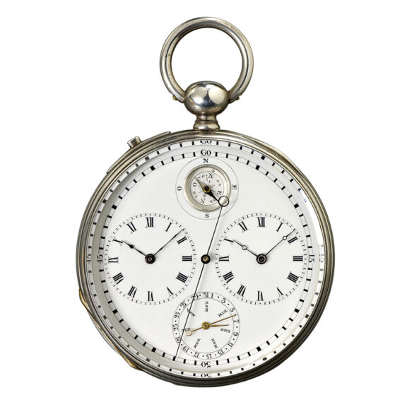 Swiss silver jumping centre seconds lever watch Circa 1880