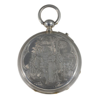 Swiss silver jumping centre seconds lever watch Circa 1880