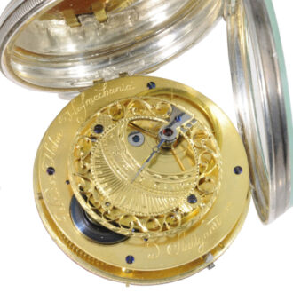 Important German silver astronomical cylinder watch Circa 1800