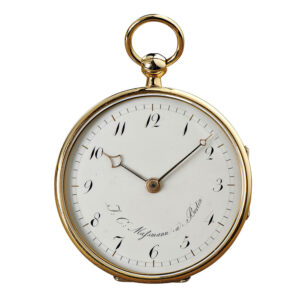 Very rare German 18K gold open face virgule watch Circa 1800