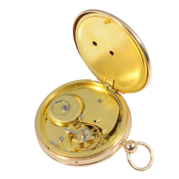Very rare German 18K gold open face virgule watch Circa 1800 Very rare German 18K gold open face virgule watch Circa 1800