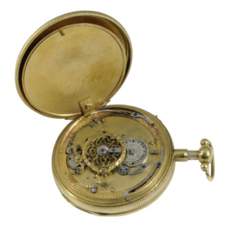 French 14K gold and enamel repeating verge watch Circa 1800