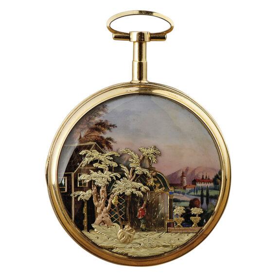 Unique Swiss musical verge for the Chinese market Circa 1790
