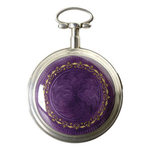 Swiss silver open faced verge pocket watch with alarm Circa 1800