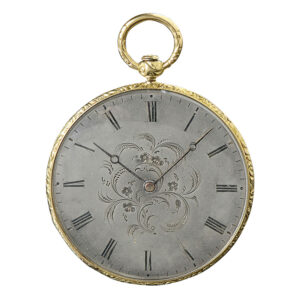 Swiss ultra thin 18K gold open faced verge watch Circa 1840