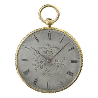 Swiss ultra thin 18K gold open faced verge watch Circa 1840 Swiss ultra thin 18K gold open faced verge watch Circa 1840