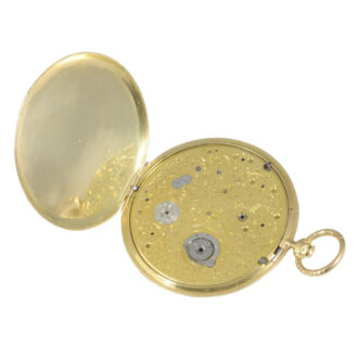 Swiss ultra thin 18K gold open faced verge watch Circa 1840 Swiss ultra thin 18K gold open faced verge watch Circa 1840