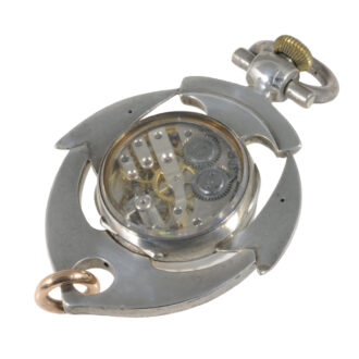 Swiss gilt and silver niëllo anchor-shaped pendant watch Circa 1920