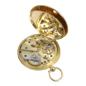 Small Swiss 18K gold hunting cased lever watch Circa 1845