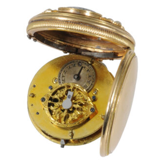 French gold, enamel and pearl-set verge with chatelaine Circa 1810