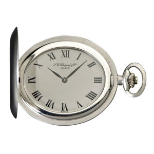 Elegant Swiss white gold hunting cased lever pendant watch Circa 1971