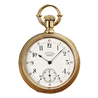 German 18K rose gold open faced lever pocket watch Circa 1883