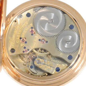 German 18K rose gold open faced lever pocket watch Circa 1883