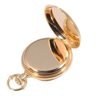 German 18K rose gold open faced lever pocket watch Circa 1883