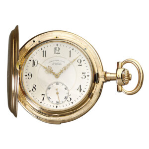German 14K rose gold hunting cased repeating lever Circa 1900