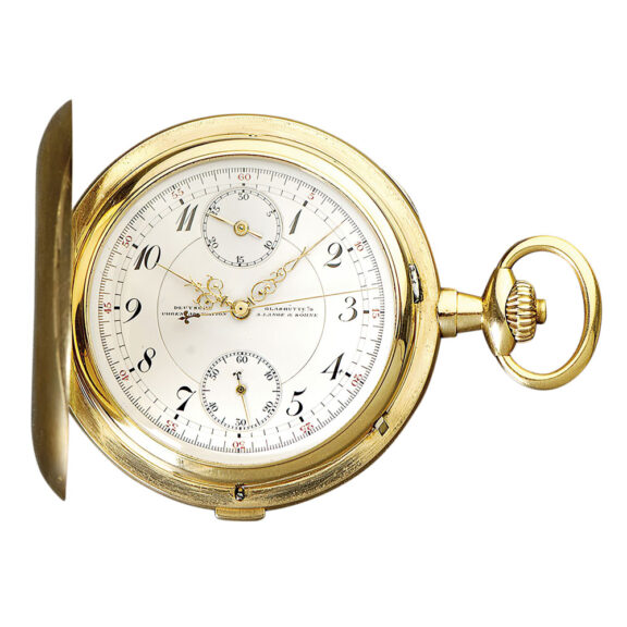 German 14K gold hunting cased lever chronograph Circa 1916