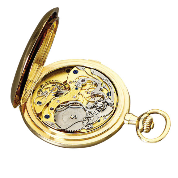 German 14K gold hunting cased lever chronograph Circa 1916 German 14K gold hunting cased lever chronograph Circa 1916